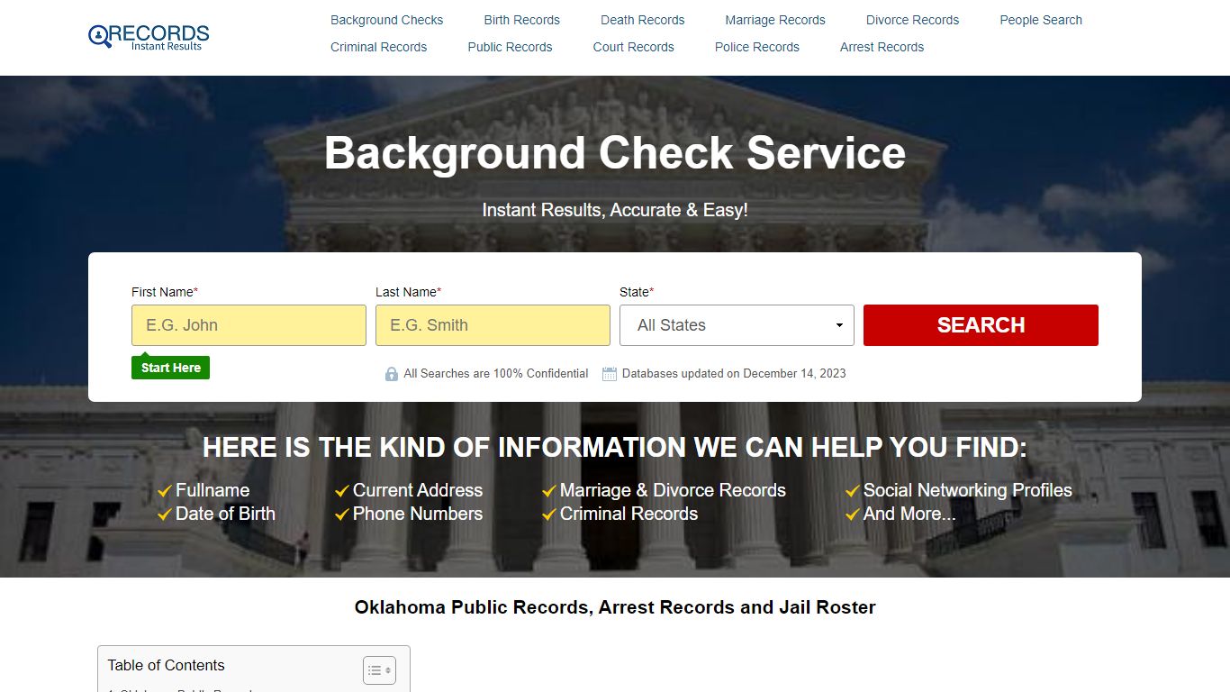 Oklahoma Public Records, Arrest Records and Jail Roster