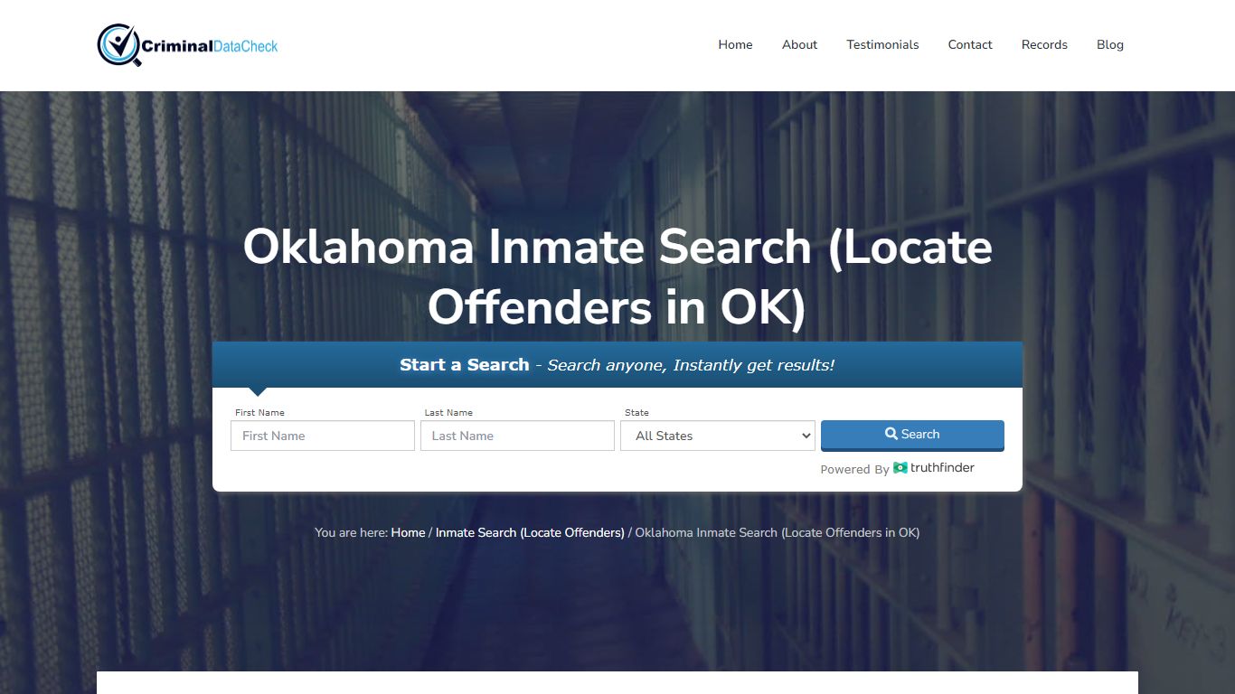 Oklahoma Inmate Search (Locate Offenders in OK) - Criminal Data Check